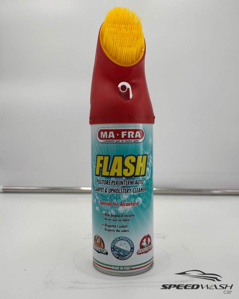 Flash MAFRA – Pulitore interni schiumogeno con spazzola integrata per sedili, tappetini e plastiche