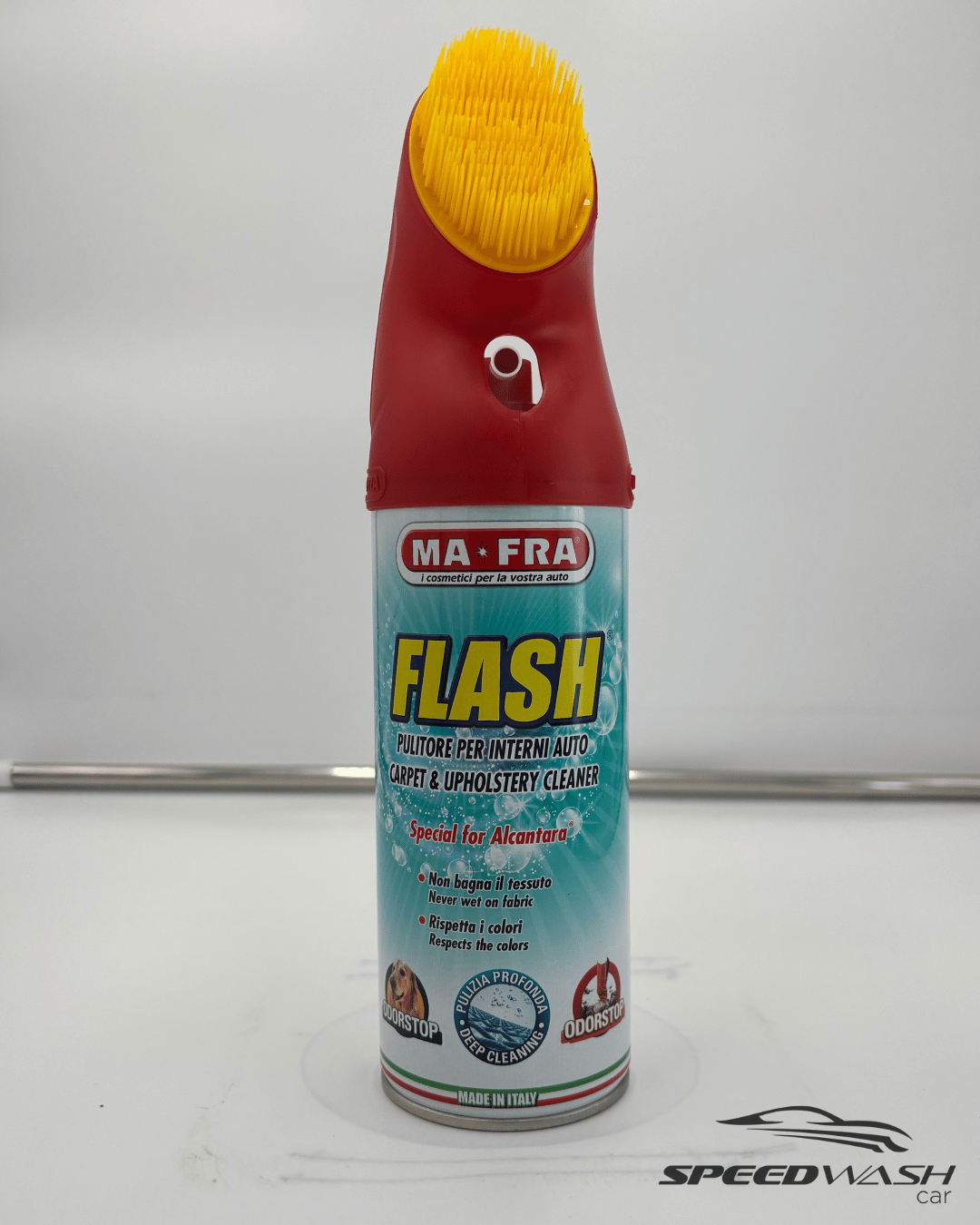 Flash MAFRA – Pulitore interni schiumogeno con spazzola integrata per sedili, tappetini e plastiche