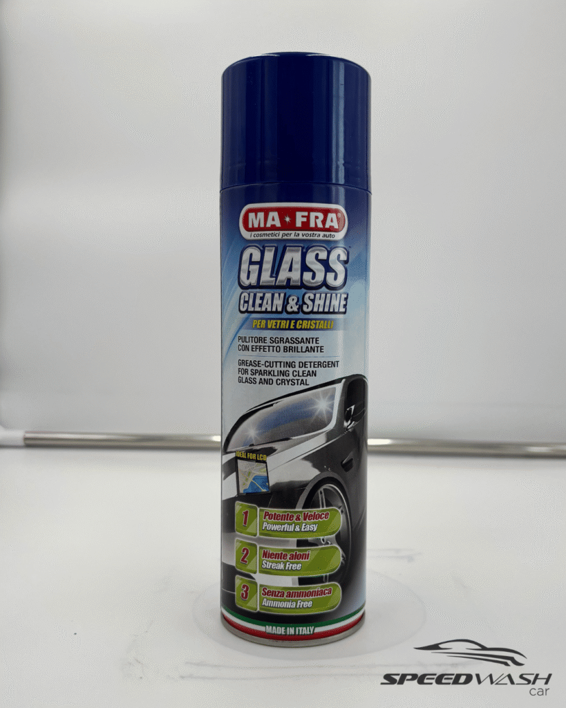 Glass Clean and Shine MAFRA 500ml – Detergente vetri auto a rapida asciugatura senza aloni