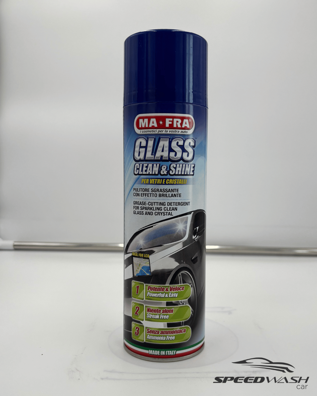 Glass Clean and Shine MAFRA 500ml – Detergente vetri auto a rapida asciugatura senza aloni