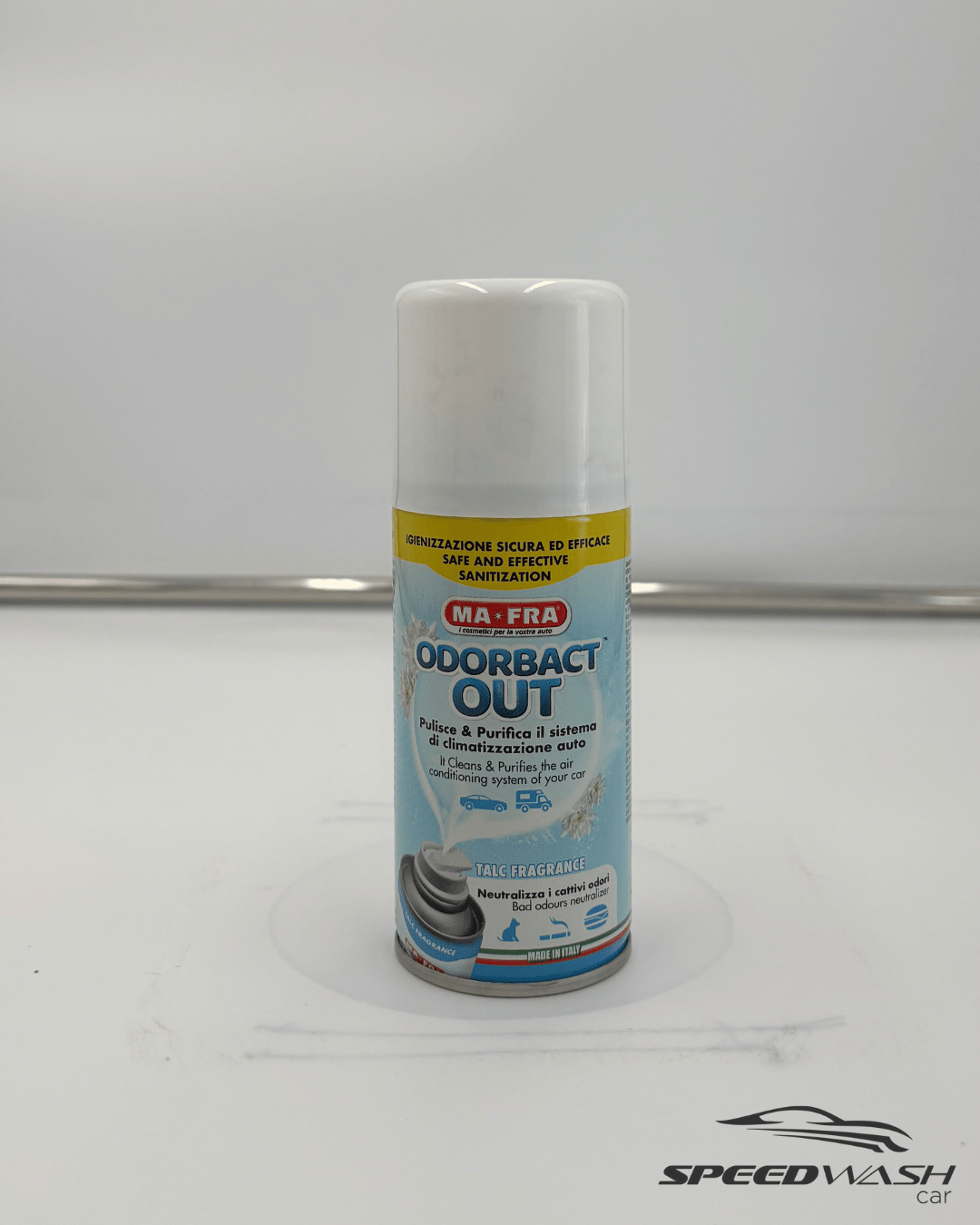 Odorbact Out MAFRA – Igienizzante climatizzazione auto e abitacolo che neutralizza odori, batteri e muffe