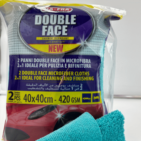 Panni Double Face MAFRA 40×40 420gsm (2 pezzi) – Microfibra lato corto per pulire e lato lungo per lucidare