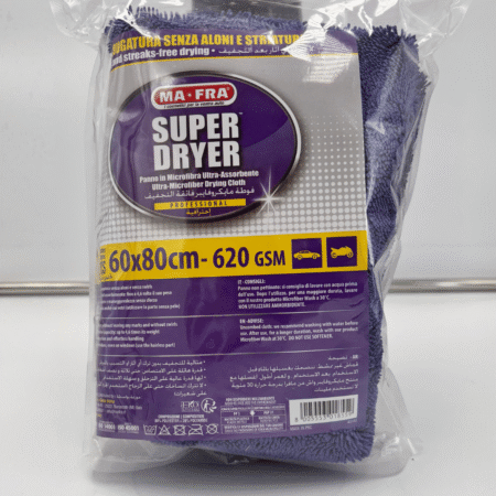 Panno Super Dryer MAFRA 60×80 – Microfibra 620 gsm ultra‑assorbente per asciugatura auto