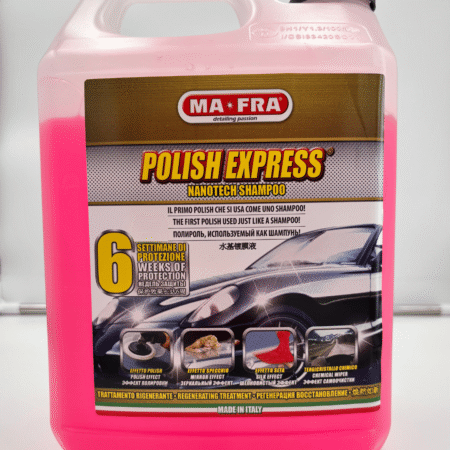 Polish Express Nanotech Shampoo MAFRA 4,5L – Shampoo auto 2in1 lava e lucida con protezione idrofobica