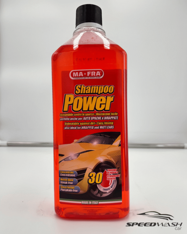 Shampoo Power MAFRA 1L – Shampoo auto concentrato ad alto potere detergente con schiuma abbondante