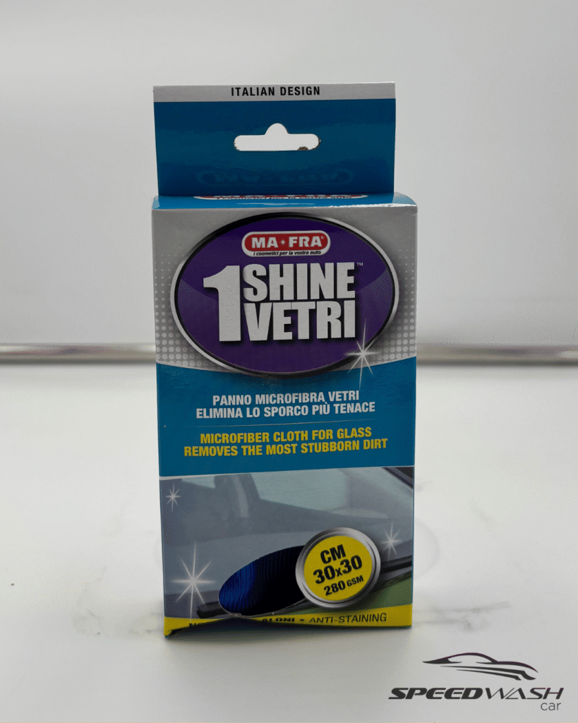 Panno Shine Vetri MAFRA 30×30 – microfibra anti alone per vetri auto