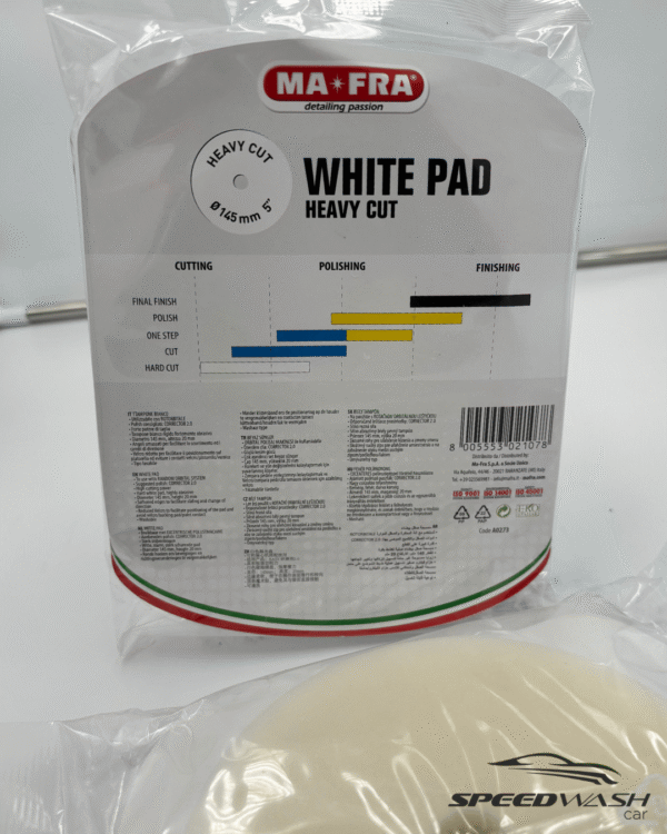 Tampone abrasivo MAFRA White Pad Heavy Cut per lucidatura graffi profondi