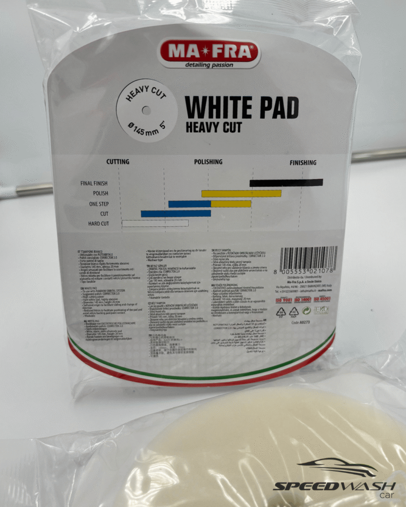 Tampone abrasivo MAFRA White Pad Heavy Cut per lucidatura graffi profondi