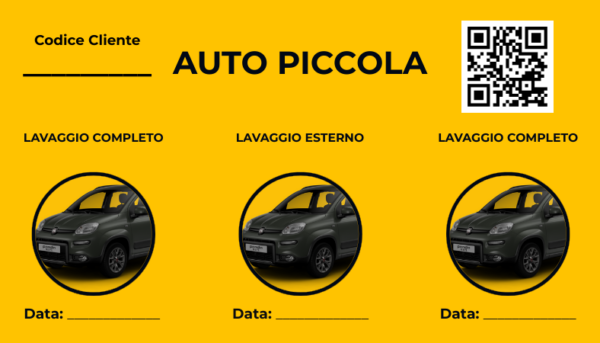 Carta fedeltà Speedwash auto piccola