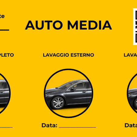 Carta fedeltà Speedwash auto media – lavaggi personalizzati