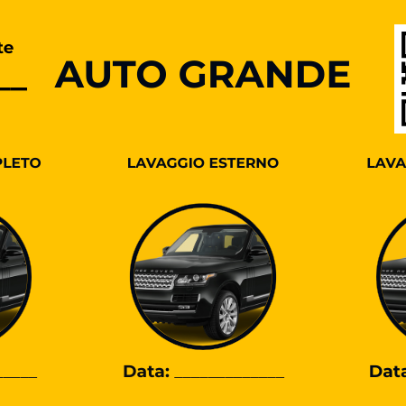 Carta fedeltà Speedwash SUV – lavaggi premium per grandi veicoli