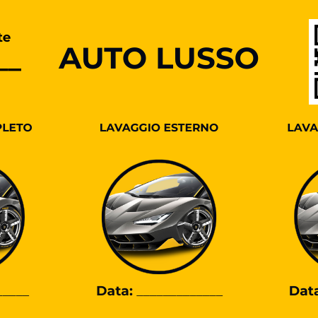 Carta fedeltà Speedwash auto di lusso – cura esclusiva